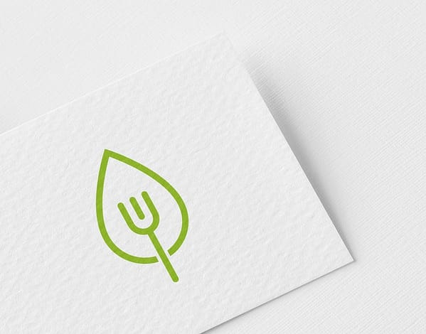 vork in blaadje eten minimalistisch logo ontwerp