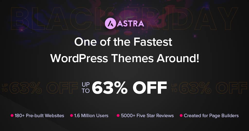 Black Friday korting op WordPress thema Astra