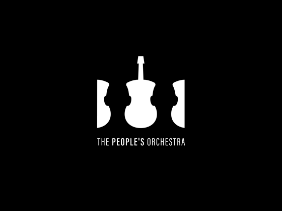 the peoples orchestra negative space logo
