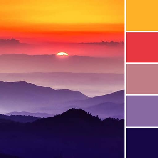 Kleurinspiratie uit de natuur - zonsondergang