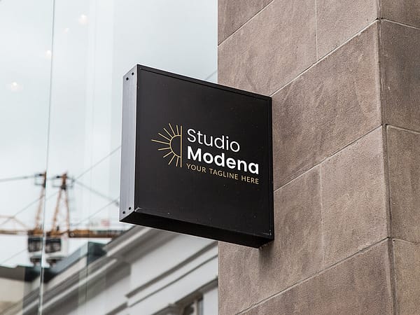 modern logo op donkere achtergrond - huisstijl kopen