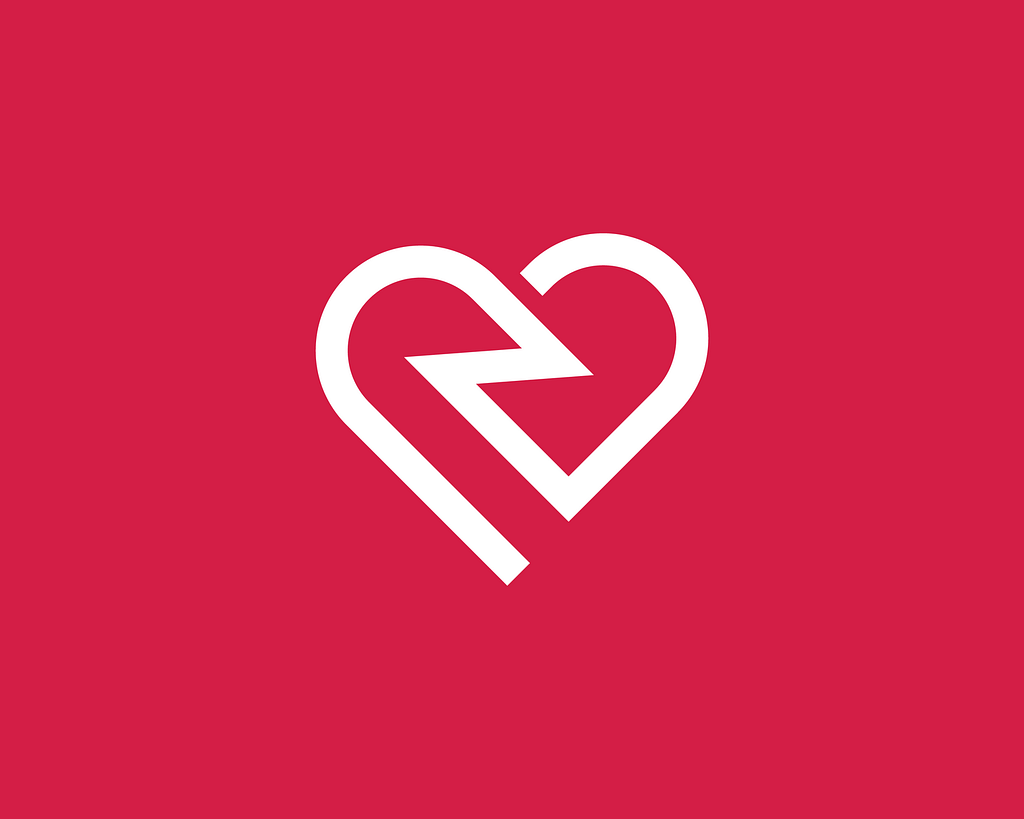 Heart with lighting bolt logo design
