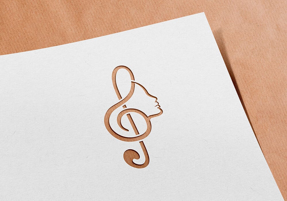 elegant muziek logo met gsleutel