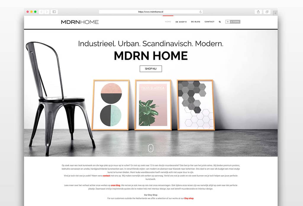 MDRN HOME - Website & Webshop Ontwerp en Realisatie