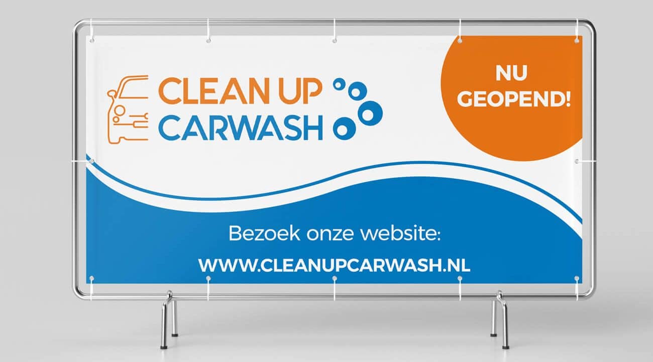 Zeildoek ontwerp voor Clean Up Carwash