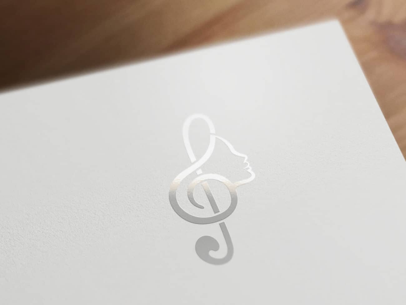 Musical logo G clef spot uv