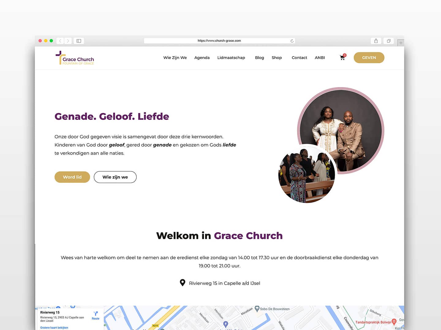 moderne website redesign voor kerk