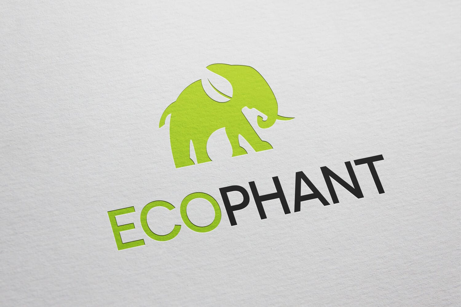 Ecophant ecological elephant logo design