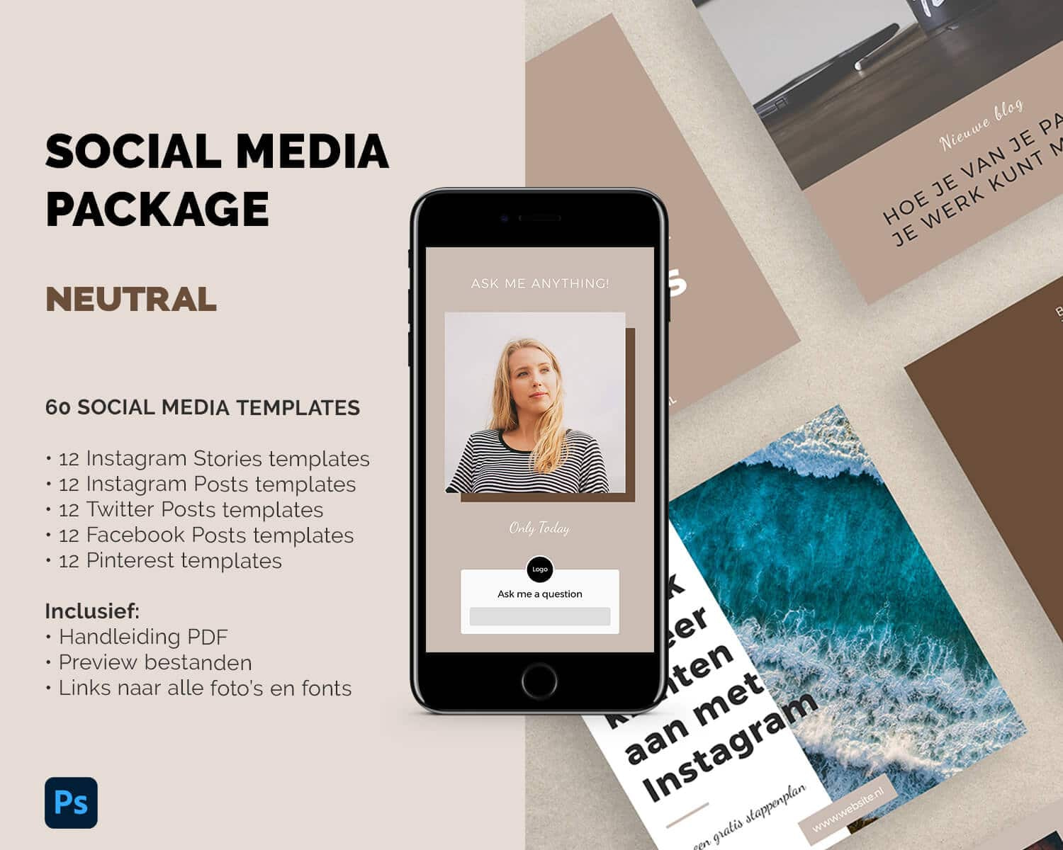 social media package - 60 social media templates