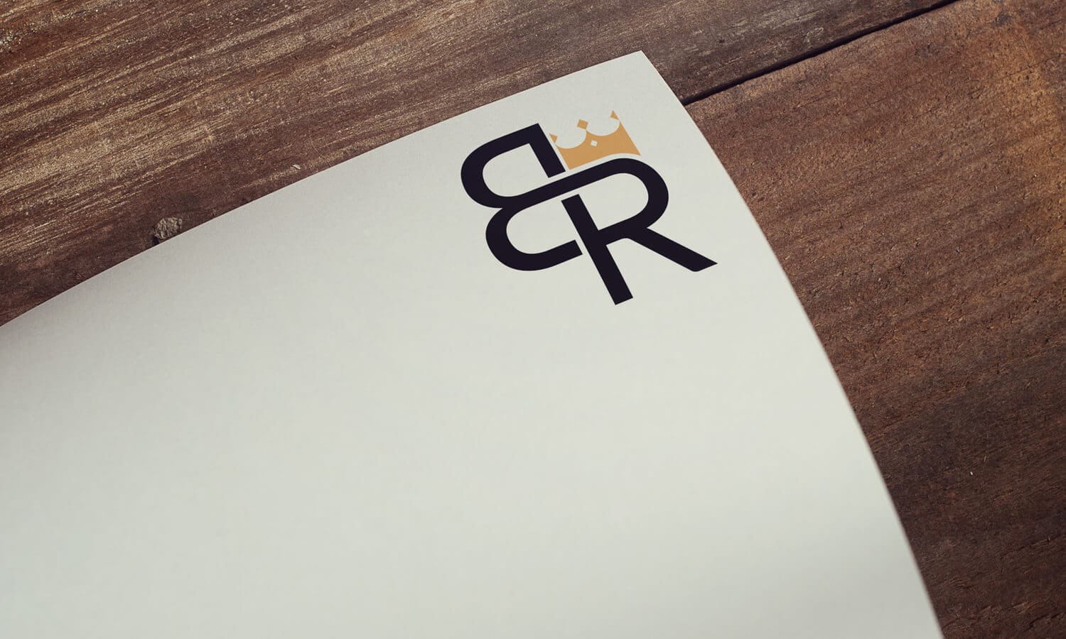 BR monogram logo with crown