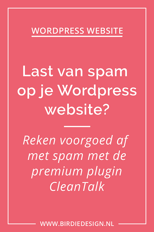 Reken af met spam met premium plugin CleanTalk