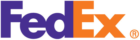 FedEx logo met pijl in negatieve ruimte