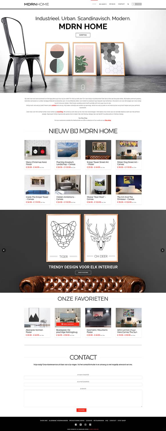 MDRN HOME - Homepage ontwerp en realisatie