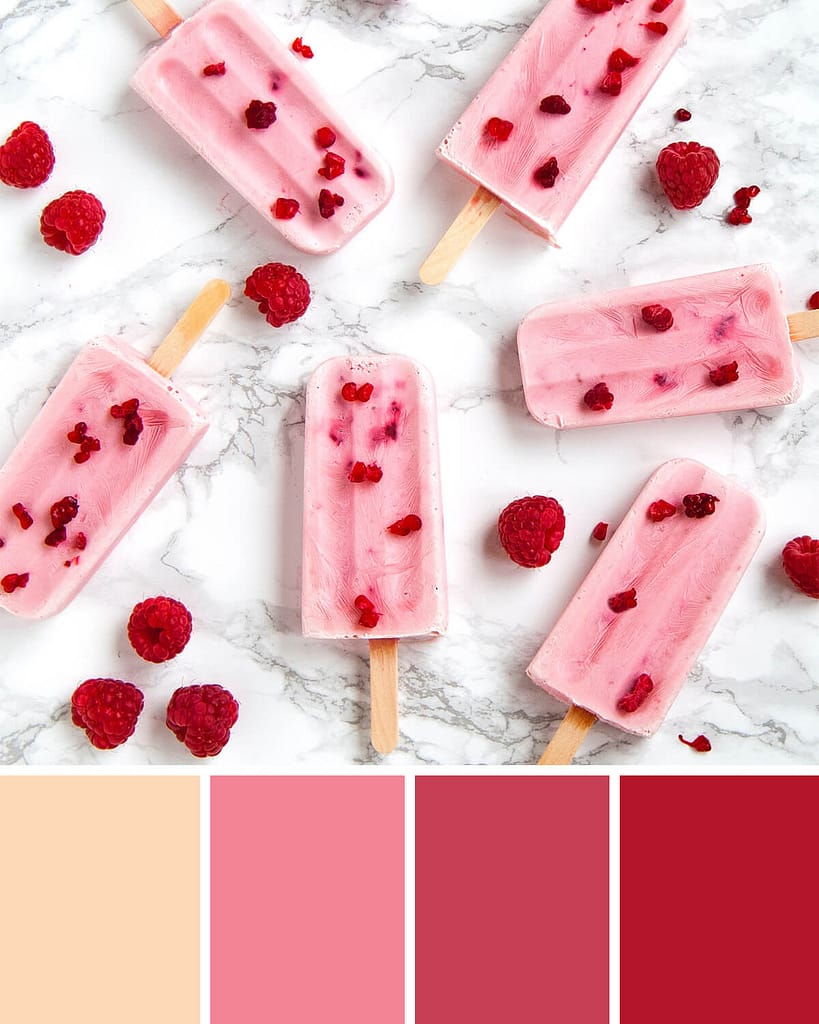 Kleurenschema's van fruitige ijsjes