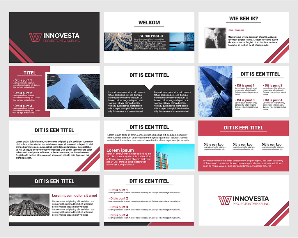 InnoVesta PowerPoint Template ontwerp