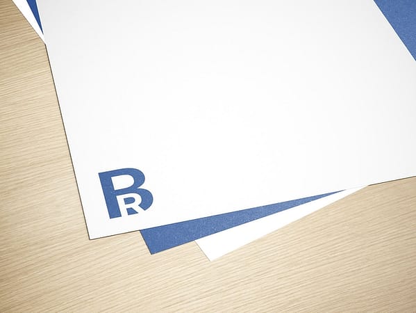 BR logo ontwerp op papier