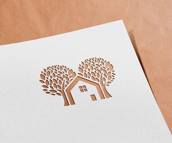ecohouse ecologisch logo uitgesneden papier