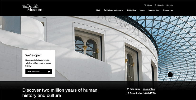the british museum dark mode website design trend